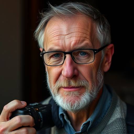 Portrettbilde av Lars Olsen, fotojournalist og instruktør ved Journalistikkskolen Nordlys
